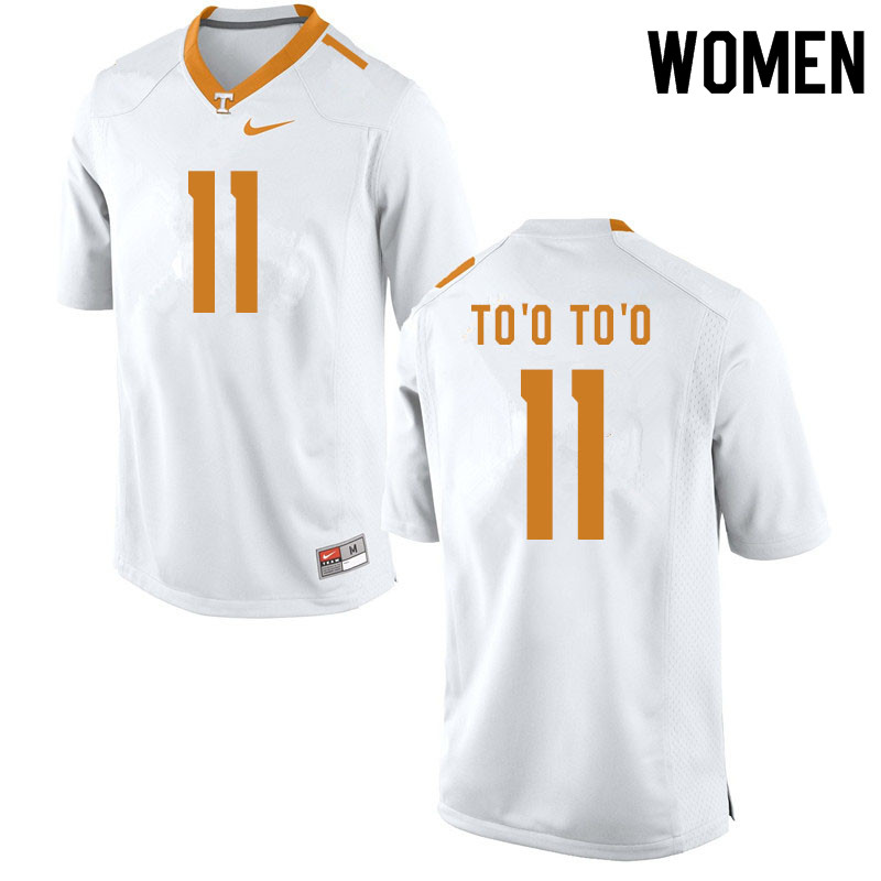 Women #11 Henry To'o To'o Tennessee Volunteers College Football Jerseys Sale-White
